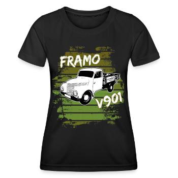 Framo pritsche Transporter Lkw DDR IFA Oldtimer - Frauen Funktions-T-Shirt - Schwarz - Vorne - AI Model Female 172 light (172cm)