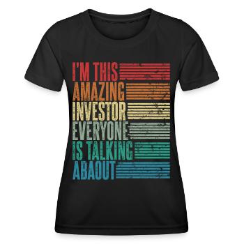 Vintage Investor Investor Gift Retro - Women's Functional T-Shirt - black - Front - AI Model Female 172 light (172cm)
