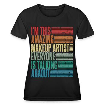 Visagistin Makup Artist Maskenbildnerin Geschenk - Frauen Funktions-T-Shirt - Schwarz - Vorne - AI Model Female 172 light (172cm)