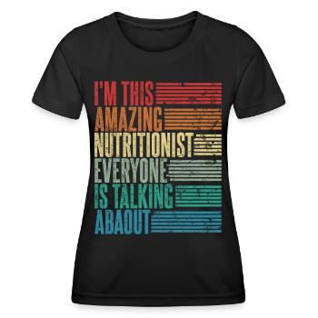 Diététiste nutritionniste Cadeau - T-shirt sport Femme - noir - Devant - AI Model Female 172 light (172cm)