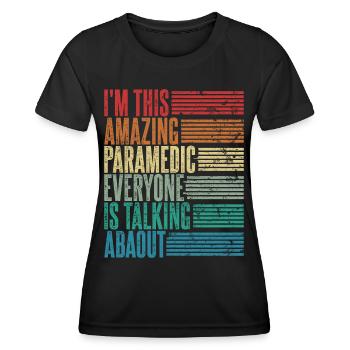 Vintage Paramedic Paramedic Gift Retro - Women's Functional T-Shirt - black - Front - AI Model Female 172 light (172cm)
