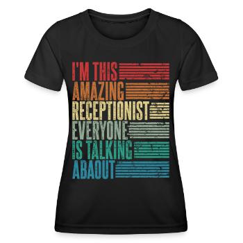 Vintage Receptionist Receptionist Gift Retro - Women's Functional T-Shirt - black - Front - AI Model Female 172 light (172cm)