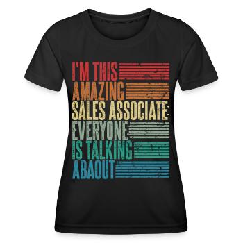 Vintage Sales Rep Gift Retro - Women's Functional T-Shirt - black - Front - AI Model Female 172 light (172cm)