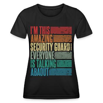 Vintage Security Guard Gift Retro - Women's Functional T-Shirt - black - Front - AI Model Female 172 light (172cm)