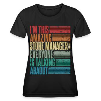 Vintage Store Manager Store Manager Cadeau Rétro - T-shirt sport Femme - noir - Devant - AI Model Female 172 light (172cm)