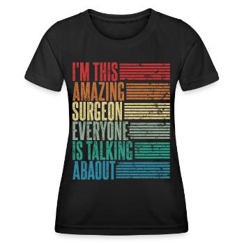 Vintage Chirurgien Chirurgien Cadeau Rétro - T-shirt sport Femme - noir - Devant - AI Model Female 172 light (172cm)