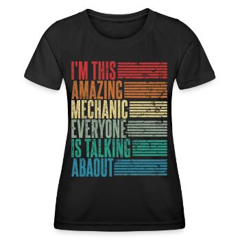 Mécanicien Vintage Mécanicien Cadeau Féminin Rétro - T-shirt sport Femme - noir - Devant - AI Model Female 172 light (172cm)