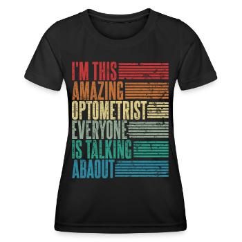 Vintage Optician Optician Gift Retro - Women's Functional T-Shirt - black - Front - AI Model Female 172 light (172cm)