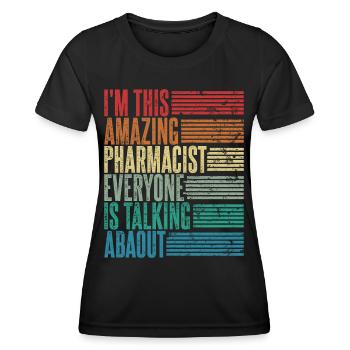 Vintage Pharmacien Pharmacien Cadeau Rétro - T-shirt sport Femme - noir - Devant - AI Model Female 172 light (172cm)