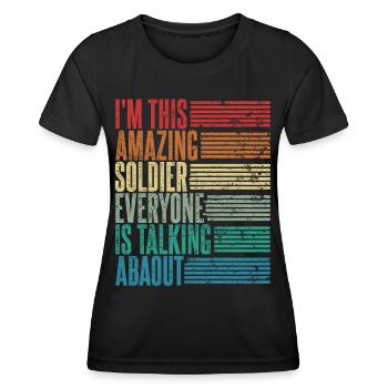 Vintage Soldat Soldat Cadeau Rétro - T-shirt sport Femme - noir - Devant - AI Model Female 172 light (172cm)
