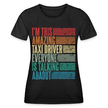 Chauffeur de taxi vintage Chauffeur de taxi Cadeau Rétro - T-shirt sport Femme - noir - Devant - AI Model Female 172 light (172cm)