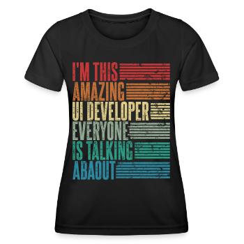 Ui Entwickler Ui Entwicklerin Geschenk Retro - Frauen Funktions-T-Shirt - Schwarz - Vorne - AI Model Female 172 light (172cm)