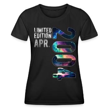 Édition Limitée 2004 Avril Anniversaire Aurores Boréales - T-shirt sport Femme - noir - Devant - AI Model Female 172 light (172cm)