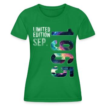 Année 1965 Septembre Anniversaire Aurores boréales - T-shirt sport Femme - vert - Devant - AI Model Female 172 dark (172cm)