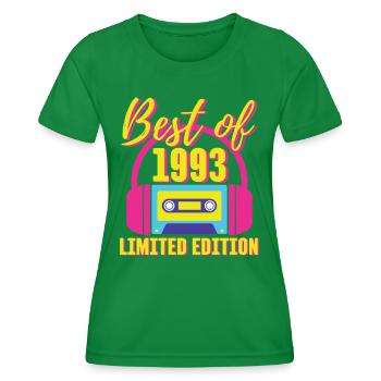 30th Birthday Best of 1993 Cassette Tape Retro 80s - Women's Functional T-Shirt - kelly green - Front - AI Model Female 172 dark (172cm)