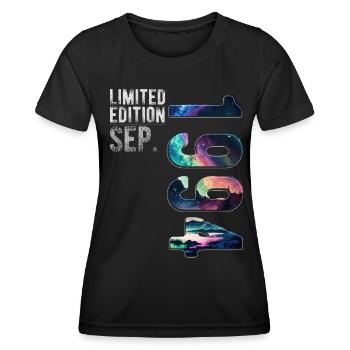 Né en septembre 1994 Anniversaire Northern Lights - T-shirt sport Femme - noir - Devant - AI Model Female 172 light (172cm)