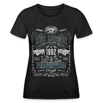 Jahrgang 1992 Geburtsjahr Eine Legende Geburtstag - Frauen Funktions-T-Shirt - Schwarz - Vorne - AI Model Female 172 light (172cm)