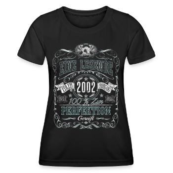 Jahrgang 2002 Geburtsjahr Eine Legende Geburtstag - Frauen Funktions-T-Shirt - Schwarz - Vorne - AI Model Female 172 light (172cm)
