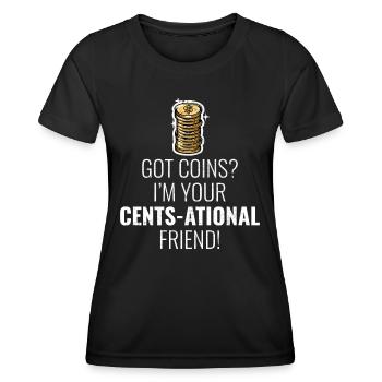 Coin Collecting Collector Numismatic Numismatist - Women's Functional T-Shirt - black - Front - AI Model Female 172 light (172cm)
