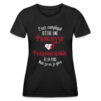 C'est compliqué d'être Une Princesse Psychologue - T-shirt sport Femme - noir - Devant - AI Model Female 172 light (172cm)