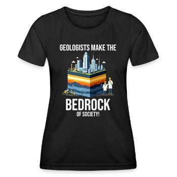 Géologues : le fondement de la société, géologique - T-shirt sport Femme - noir - Devant - AI Model Female 172 light (172cm)
