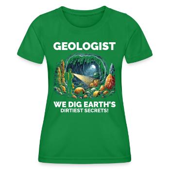 Geologe: Die verborgenen Wunder der Erde erforschen - Frauen Funktions-T-Shirt - Kelly Green - Vorne - AI Model Female 172 dark (172cm)
