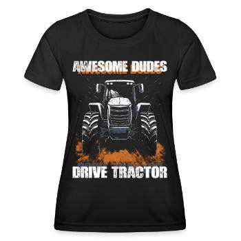Great Guys Driving Tractor Farmer Farmer Gift - Women's Functional T-Shirt - black - Front - AI Model Female 172 light (172cm)
