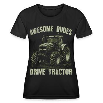 Great Guys Driving Tractor Gardener Farmer Farmer - Women's Functional T-Shirt - black - Front - AI Model Female 172 light (172cm)