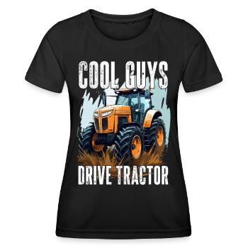 Cool Boys conduisant un tracteur agriculteur cadeau agriculteur - T-shirt sport Femme - noir - Devant - AI Model Female 172 light (172cm)
