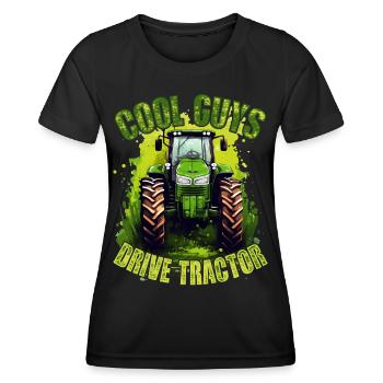 Cool Boys Conduite Tracteur Cadeau Agriculteur Agriculteur - T-shirt sport Femme - noir - Devant - AI Model Female 172 light (172cm)