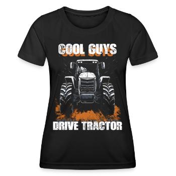 Cool Boys conduisant un tracteur agriculteur cadeau agriculteur - T-shirt sport Femme - noir - Devant - AI Model Female 172 light (172cm)
