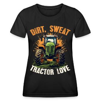 Dirt Sweat Tractor Love Farmer Agriculture - Women's Functional T-Shirt - black - Front - AI Model Female 172 light (172cm)