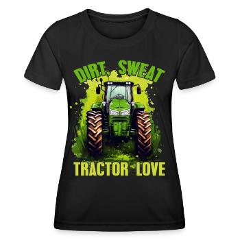 Dirt Sweat Tractor Love Farmer Farmer Gift - Women's Functional T-Shirt - black - Front - AI Model Female 172 light (172cm)