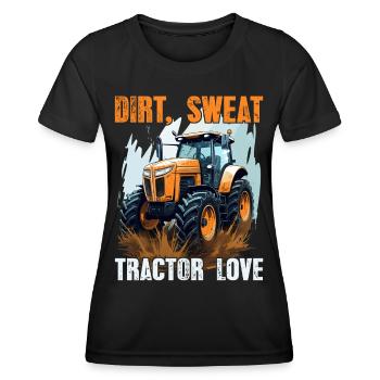 Dirt Sweat Tractor Love Gift Farmer Farmer - Women's Functional T-Shirt - black - Front - AI Model Female 172 light (172cm)