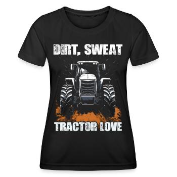 Dirt Sweat Tractor Love Bauer Landwirtschaft - Frauen Funktions-T-Shirt - Schwarz - Vorne - AI Model Female 172 light (172cm)