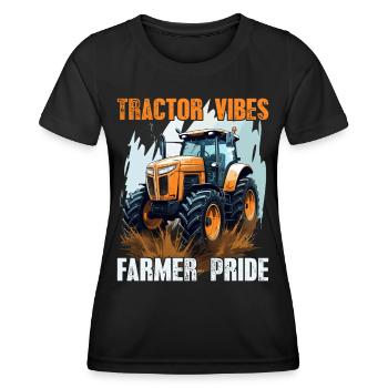 Tractor Vibes Farmer Pride Traktor Landwirt Bauer - T-shirt sport Femme - noir - Devant - AI Model Female 172 light (172cm)