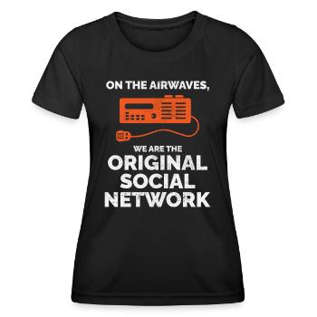 Amateurfunker Ursprüngliches soziales Netzwerk - Frauen Funktions-T-Shirt - Schwarz - Vorne - AI Model Female 172 light (172cm)