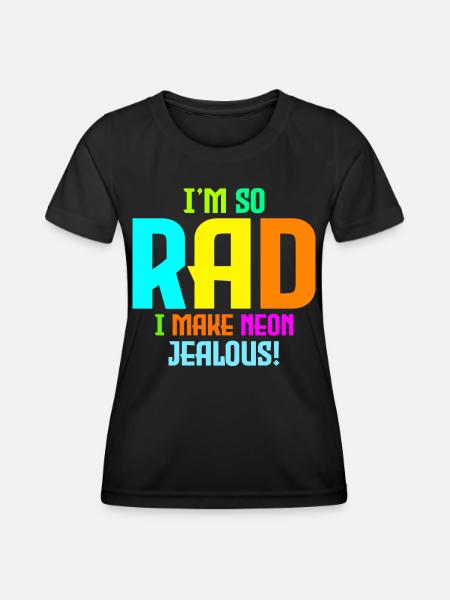 Rad 80er Jahre Neon-inspiriertes Design - Retro-Stil - Frauen Funktions-T-Shirt - Schwarz
