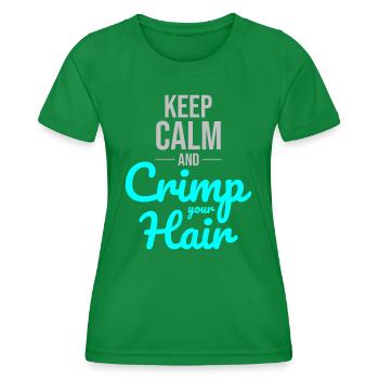 Crimp Your Hair: Embrace '80s Nostalgia and Style - Women's Functional T-Shirt - kelly green - Front - AI Model Female 172 dark (172cm)