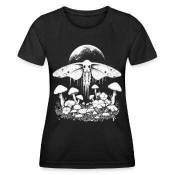 Fairy Grunge Moth Mushrooms Aesthetic Fairycore Moon - Women's Functional T-Shirt - black - Front - AI Model Female 172 light (172cm)