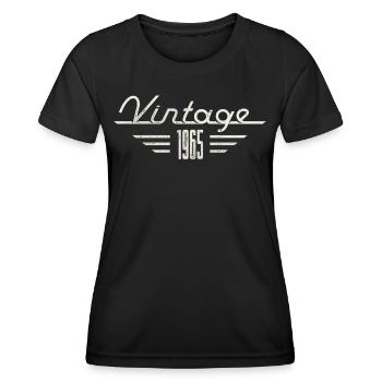 Vintage 1965 Birth Year Minimalist Birthday - Women's Functional T-Shirt - black - Front - AI Model Female 172 light (172cm)