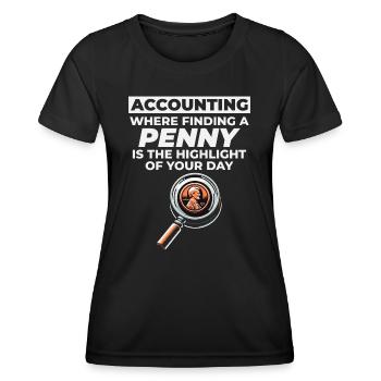 Buchhalter Buchhaltung Buchhaltung Finanzen Lustig - Frauen Funktions-T-Shirt - Schwarz - Vorne - AI Model Female 172 light (172cm)