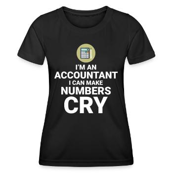 Buchhalter Buchhaltung Buchhaltung Finanzen Lustig - Frauen Funktions-T-Shirt - Schwarz - Vorne - AI Model Female 172 light (172cm)