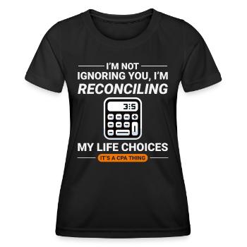 Buchhalter Buchhaltung Buchhaltung Finanzen Lustig - Frauen Funktions-T-Shirt - Schwarz - Vorne - AI Model Female 172 light (172cm)