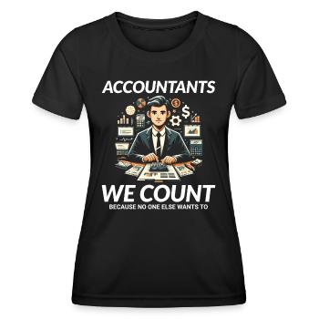 Comptable Comptabilité Tenue de livres Finance Drôle - T-shirt sport Femme - noir - Devant - AI Model Female 172 light (172cm)