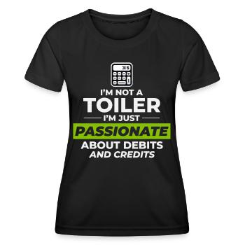 Comptable passionné Débits Crédits Drôle Humour - T-shirt sport Femme - noir - Devant - AI Model Female 172 light (172cm)