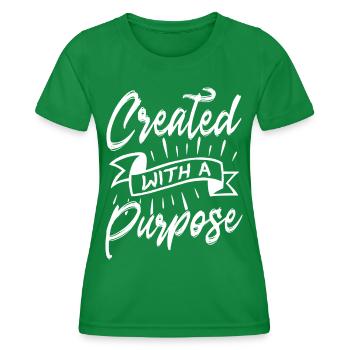 Verset biblique chrétien créé dans un but précis - T-shirt sport Femme - vert - Devant - AI Model Female 172 dark (172cm)