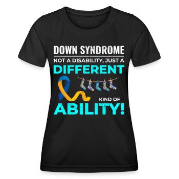Sensibilisation au syndrome de Down Capacité différente - T-shirt sport Femme - noir - Devant - AI Model Female 172 light (172cm)