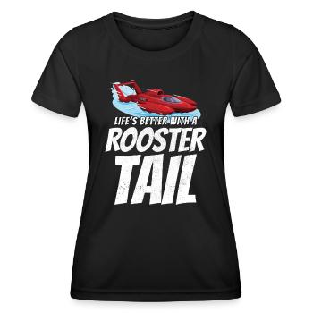 Rooster Tail Rumble : Plaisir des courses d’hydroplanes - T-shirt sport Femme - noir - Devant - AI Model Female 172 light (172cm)