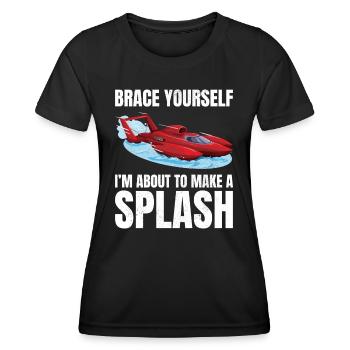 Splash Alert: Wasserflugzeug-Rennen Fun Wassersport - Frauen Funktions-T-Shirt - Schwarz - Vorne - AI Model Female 172 light (172cm)